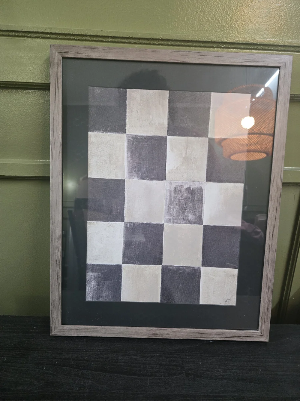 Target Neutral Checkerboard Framed Wall Art - Black & Cream